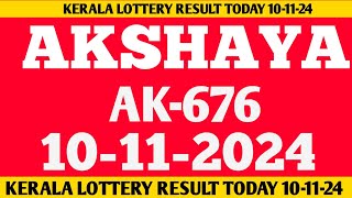 Kerala akshaya ak676 lottery result today 101124 lottery [upl. by Abagael]