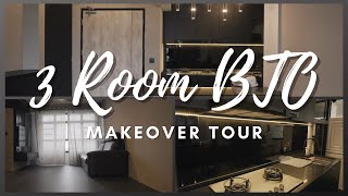 Modern 3 Room BTO Makeover Home Tour  Renovation Singapore [upl. by Eugaet]