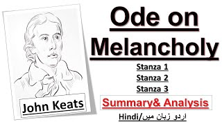 Ode on Melancholy by John Keats Translation line by line in UrduHindi l Ode on Melancholy Summary [upl. by Fezoj]