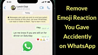 How to Remove Emoji Reaction which You Gave Accidently on WhatsApp [upl. by Faubion422]