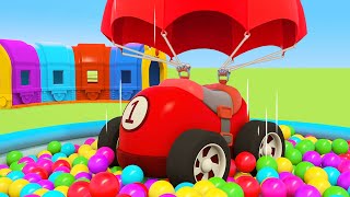 Helper Cars amp a ball pit for kids Racing cars need help Full episodes of car cartoons for kids [upl. by Ainoek]