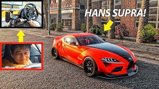 Drifting Hans NEW Toyota Supra Like a Boss Steering Wheel  Pedals Car X Drift Racing [upl. by Grizel]