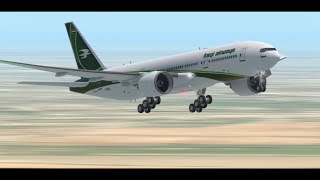 IRAQI AIRWAYS 777  200 LANDING AT BAGHDAD INTERNATIONAL AIRPORT REAL FLIGHT SIMULATOR [upl. by Odiug166]