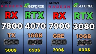 rx 7900 gre vs rx 6800 xt vs rx 7800 xt vs rtx 4070 vs RTX 3080 AMD RYZEN 7800 XT GAMING BENCHMARK [upl. by Loftus]