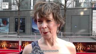 Celia Imrie Interview  Olivier Awards 2012 [upl. by Garnes678]