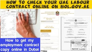 How to check your uae labour contract online on molgovae  How get employment contract copy Dubai [upl. by Crista]