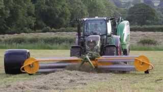 Fendt 516 with new front rake and Mchale FusionGR Pykett Tractors [upl. by Idrahs]