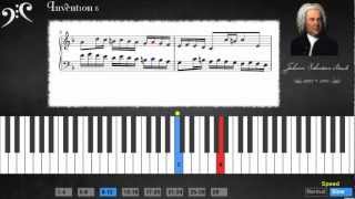 Bach  Invention 8 Slow version Learn to play [upl. by Fredia]