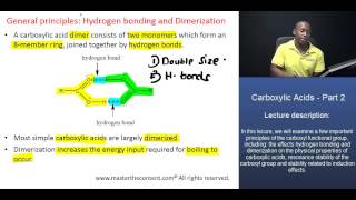 DAT Properties of carboxylic Acids  Part 2A  Dimerization in Carboxylic Acids [upl. by Irved965]