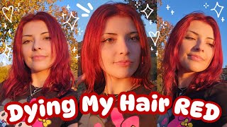 ‧₊˚🍂 Dying my hair PERMANENT COPPER RED at Home 🧡 LOreal HiColor and Ion Permanent Hair Dye 🍄˚₊‧ [upl. by Ekal292]