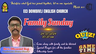 Family Sunday Service English Live  24112024  ECI Dombivli [upl. by Ramas]