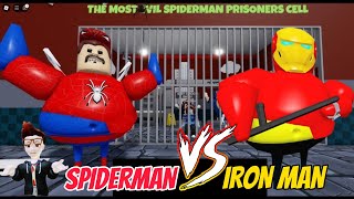 SPIDERMAN🆚️IRON MAN BARRYS PRISON RUN OBBY ROBLOX FULL GAMEPLAY WALKTROUGH roblox scarryobby [upl. by Garaway]