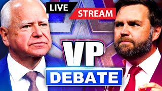 LIVE 2024 Vice Presidential Debate With JD Vance vs Tim Walz WATCH PARTY [upl. by Collbaith]