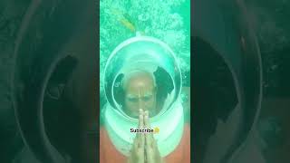 PM Modi´s Under Water Prayer at Ancient Dwaraka dwaraka modi scubadiving [upl. by Kirbee]