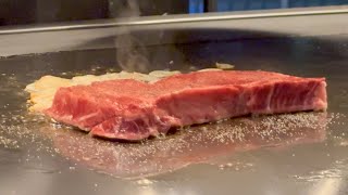 Teppanyaki carne Wagyu di Kobe da 240 euro a Kobe cucina a vista [upl. by Odlo]