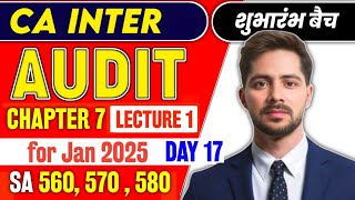 LIVE  CA INTER AUDIT Chapter 7 Lecture 1  SA 560 570  580  Day 17  Mr Commerce Wallah [upl. by Ellenahs148]