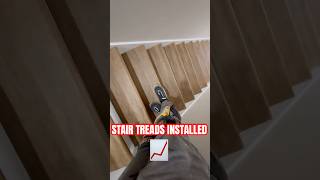 New stair treads installed 📈 stairs treads wood home renovation [upl. by Mur901]