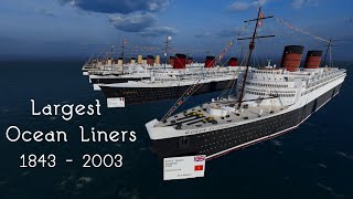 Largest Ocean Liners Length Comparison 3D [upl. by Hulbig]