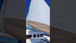 SAIL AWAY CATAMARAN YACHT Greece Aegean Sea Saronic Islands sail catamaran greece tiktok yachts [upl. by Kcirrej]