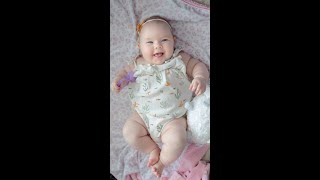 Adorable Baby Making Cooing Noises 4 month old baby girl shorts cute baby [upl. by Wurst653]