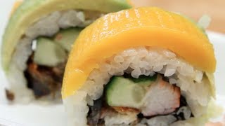 How to Make Sushi  Avocado Mango Rolls [upl. by Abrahan]