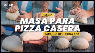 MASA de PIZZA CASERA Receta  Como hacer el AMASADO a MANO [upl. by Odlanar]