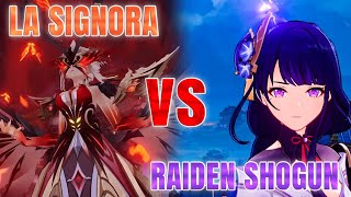 RAIDEN SHOGUN VS LA SIGNORA  Genshin Impact [upl. by Zetana]