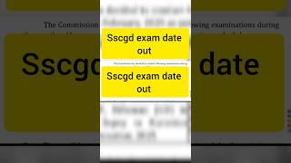 SSC GD Exam Date Out – Official Notice Released [upl. by Mairhpe]