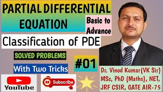 Classification of Partial Differential Equations in Hindi  PDE Classify  Classsification of PDE [upl. by Osnofledi]