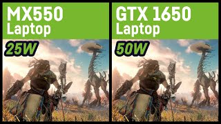 MX550 DDR6 25W vs GTX 1650 50W  Laptop [upl. by Hughes]