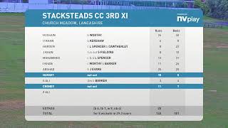 North West Cricket League  RWCC 3rd XI v Stackstead 3rd XI [upl. by Nayve665]