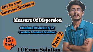 Measure of Dispersion bbs 1st year business statisticsStandard Deviation Coefficient of variation [upl. by Tiga]