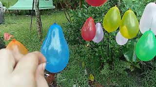 Asmr  popping balloons pinkyellow green unguredorangeAsmr  popping balloons pinkyellow🤩 [upl. by Eirolav]