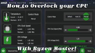 How to Overclock AMD CPUS using Ryzen master [upl. by Yrogiarc]