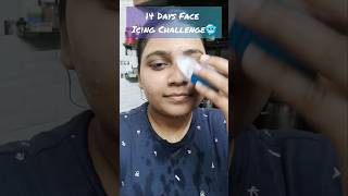 Applying ice on face for 14 days challenge  challange ice ytshorts skincare [upl. by Missy]