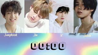 BTS Jin Jimin V Jungkook 0000 Zero OClock  Lyrics jin jimin taehyung jungkook bts army [upl. by Donal727]