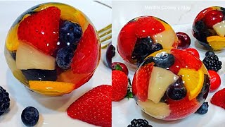 ¡POSTRE GELATINAS CON FRUTAS ENCAPSULADAS  ESFERAS DE FRUTAS Y GELATINA [upl. by Domini]