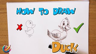 How to draw a Duck for beginners step by step [upl. by Joleen]