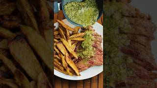 Steak frites smothered in the entrecôte sauce steak frites steakrecipe cooking easyrecipe [upl. by Esinereb]