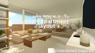 ♡ 🚕 apartment layout  speedbuild  moving diaries ep 9  bloxburg roleplay ♡ [upl. by Einner]