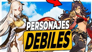 7 PERSONAJES MAS DEBILES en Genshin Impact [upl. by Salinas]