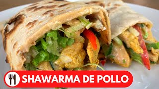 SHAWARMA DE POLLO CON PAN ARABE  RECETA FACIL [upl. by Siroval]