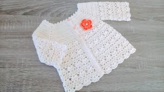 JERSEY CHAMBRITA O CHAQUETITA A CROCHET PARA BEBE  FACIL Y RAPIDO 0 A 3 MESES [upl. by Evannia]