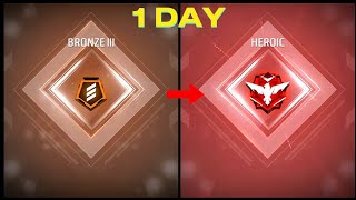 BRONZE TO HEROIC 1DAY😁 CS RANK LEVEL  1 ID 😮‍💨 FREE FIRE L [upl. by Darton]