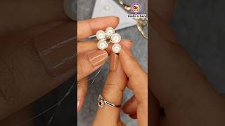 Making My Fev💕Cute Earrings✨️shorts DIY Pearl Earringsuseful amp easy [upl. by Laing]