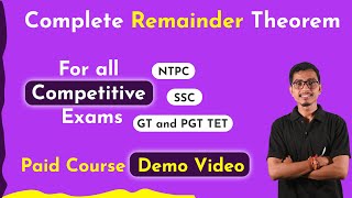 Remainder Theorem for all State and Central level Examinations  Paid Content  ntpc ssc [upl. by Nodnorb]