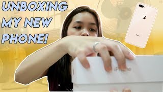 UNBOXING MY NEW PHONE iPhone 8 Plus Gold Philippines  Monica Garcia Vlogs ♡ [upl. by Zuckerman]