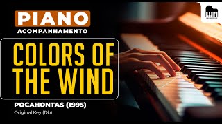 Colors of the Wind  Piano playback for Karaoke  Cover [upl. by Eriha]