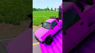 Double Flatbed Trailer Truck vs Speed bumps  Train vs Cars  Tractor vs Train  BeamNG Drive 001 [upl. by Sears]