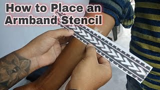 How To Place Armband Tattoo Stencil  Tamang Tattoos [upl. by Anyd]